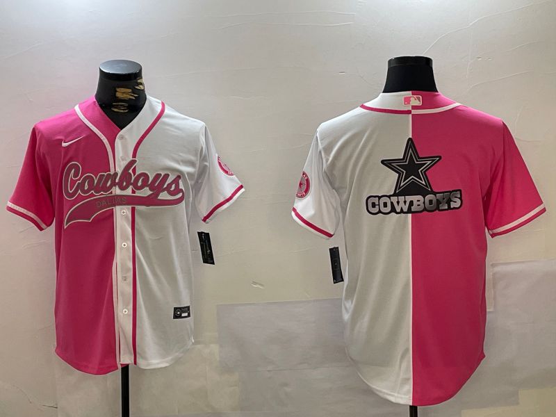 Men Dallas Cowboys Blank white pink Joint Name 2024 Nike Limited NFL Jersey style 4->dallas cowboys->NFL Jersey